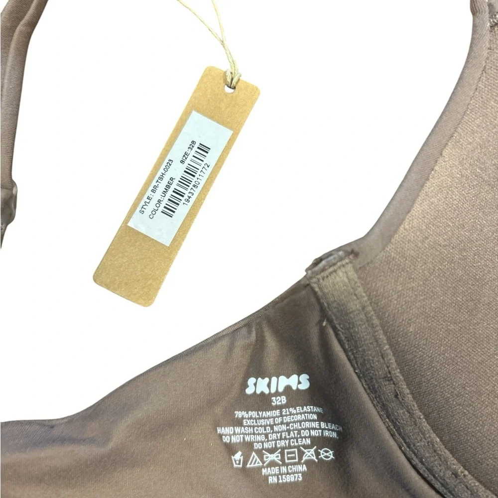Skims Fits Everybody T‎ Shirt Bra 32B in Umber NWT - Picture 4 of 4